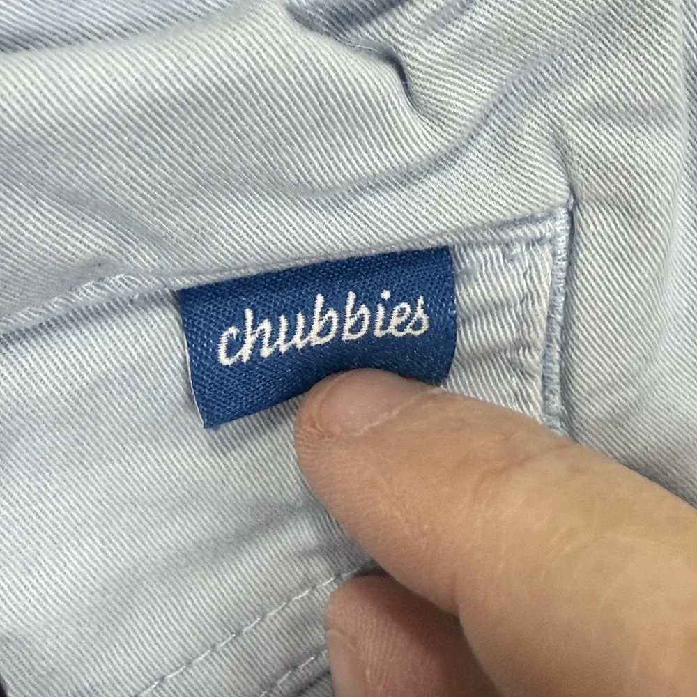Chubbies Mens Shorts Originals Size Large Stretch Twill Light Blue 5.5